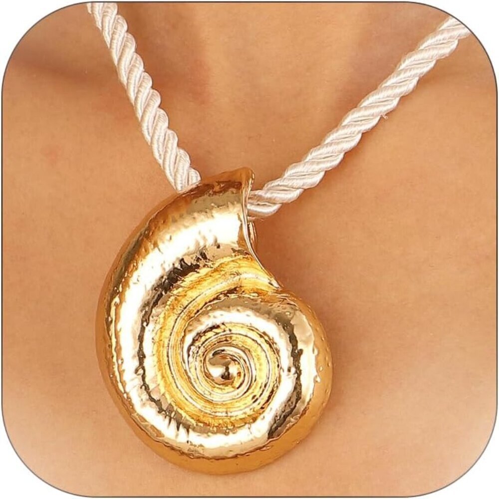๐ Women Gold Dainty Shell Pendant Necklace Choker Boho Accessory Trendy Jewelry